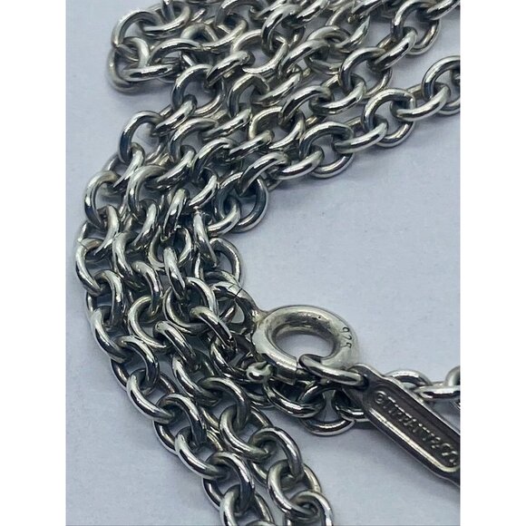 20" Tiffany & Co. 3mm Large Link Rolo Chain Necklace in Sterling Silver - Picture 6 of 9